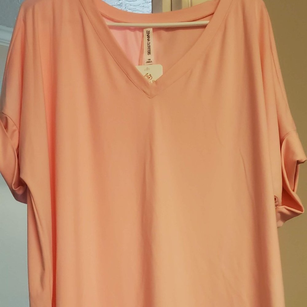 NWT Zenana Outfitters Soft Pink top 1XL